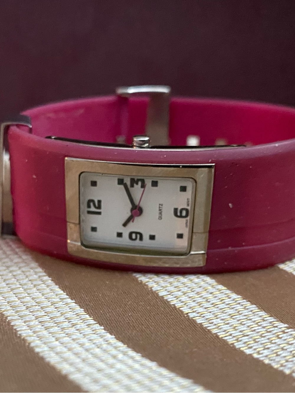 Pink Silicone Band Quartz Watch